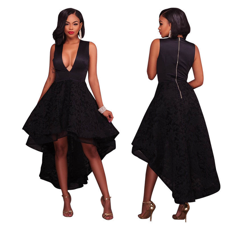 Women's Vintage Satin Maxi Dress Gored Deep V-Neck High-Low A-Line Silhouette Formal Evening Party Wedding Empire Waist Sheer