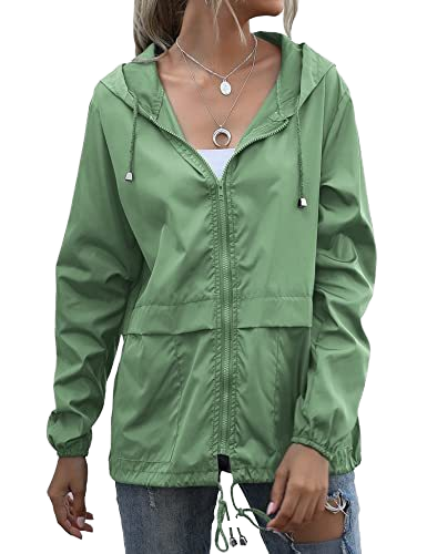 High Quality Lightweight Polyester Women's Raincoat Waterproof Windbreaker Hooded Jacket Travel Packable Outdoor Rainwear Custom
