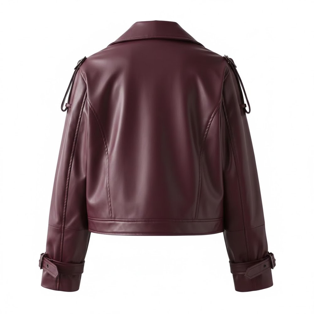 RTS New Arrivals Custom Logo Burgundy Genuine Leather Jackets Women's Trending Product Vintage Jackets Streetwear Women Classic