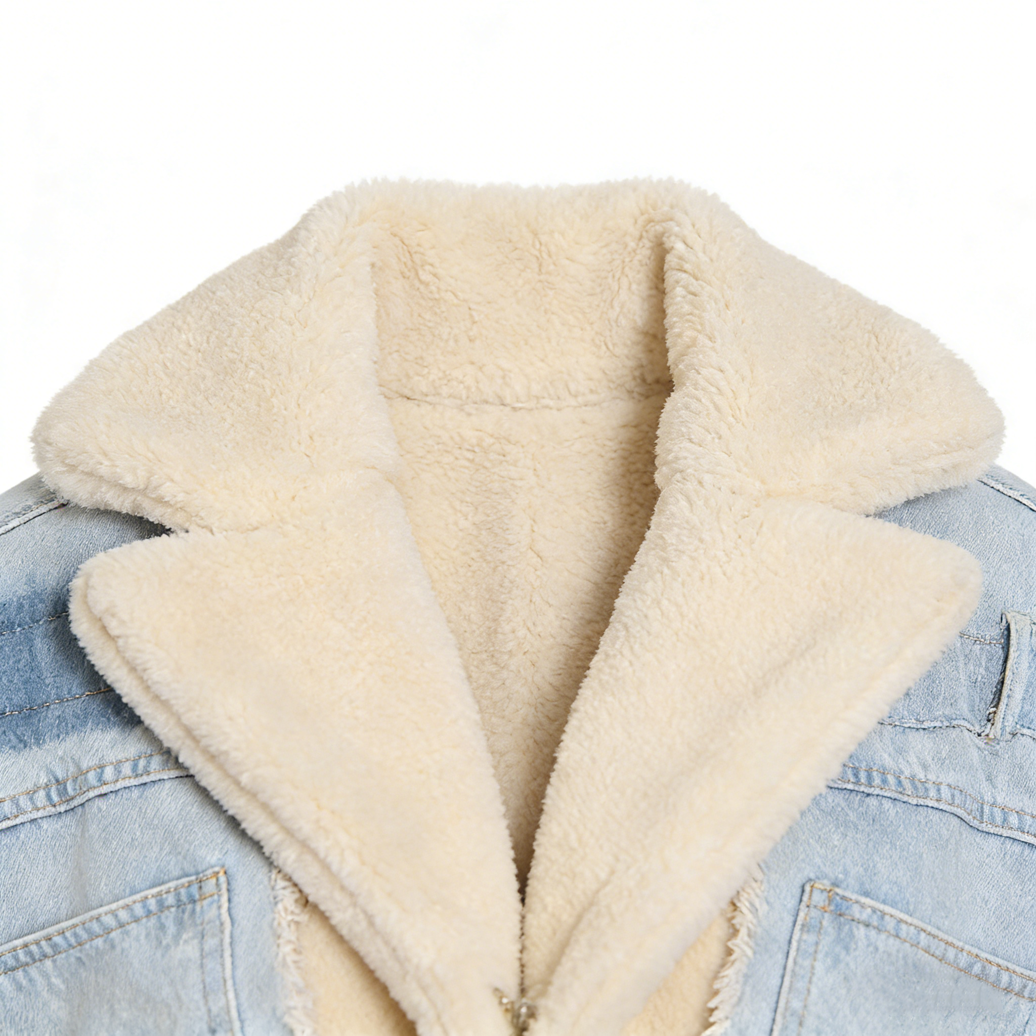 Stylish Denim Jacket Winter Women Warm Jacket Patchwork Coat Jeans Jacket