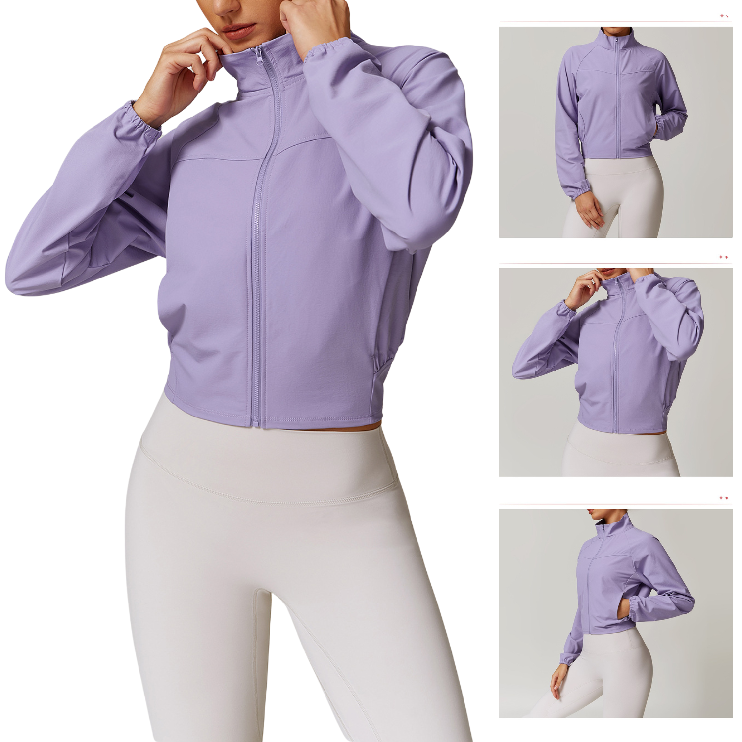 Women's Zip-Up Sports Jacket Yoga Zip Front Sports Top Workout Track Activewear Outerwear Fitness Running Windbreaker