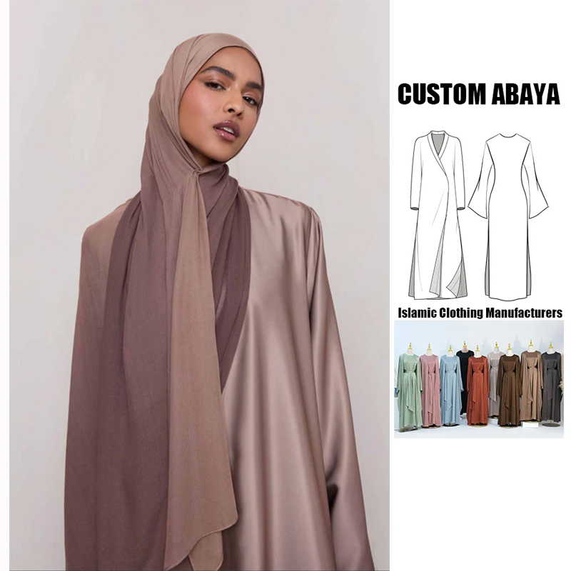 Custom Wholesale Elegant Long Maxi Modest Dress Abaya for Women Muslim Ladies' Dress