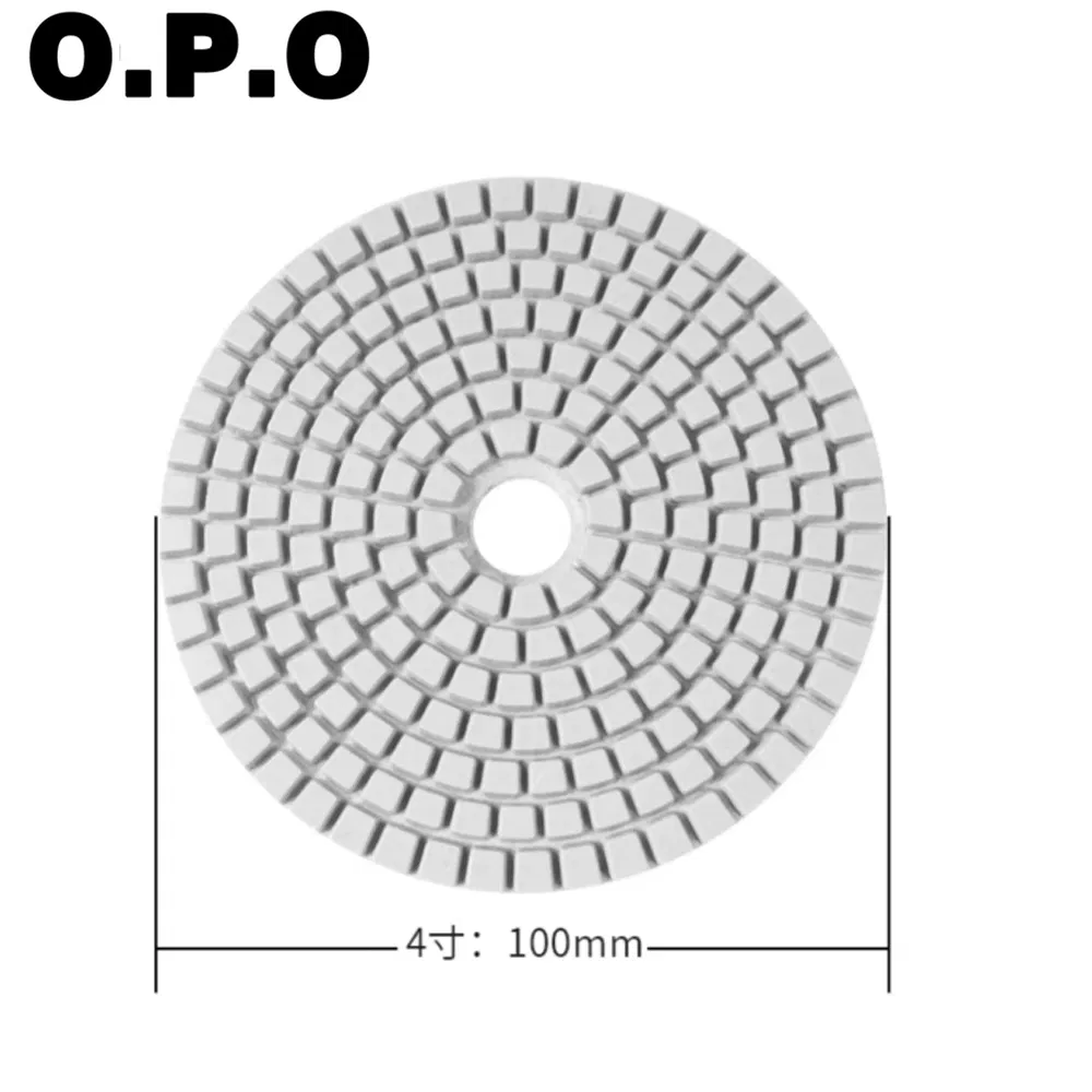 مجموعة أقراص طحن الماس من 4 (#1234) لتجديد أسطح الرخام والجرانيت والكوارتز - 100mm/4" وسادة تلميع مائية للحجر