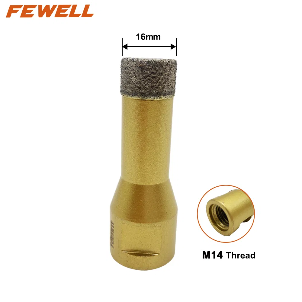 قاطع أصابع ماسي ملحوم بالفراغ سريع القطع 16mm M14 للحفر في بلاط البورسلين والسيراميك والرخام