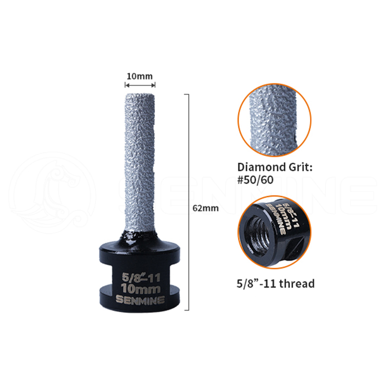 25mm أدوات طحن الماس لتكبير وتشكيل الثقوب على بلاط البورسلين والسيراميك، رؤوس حفر الأصابع