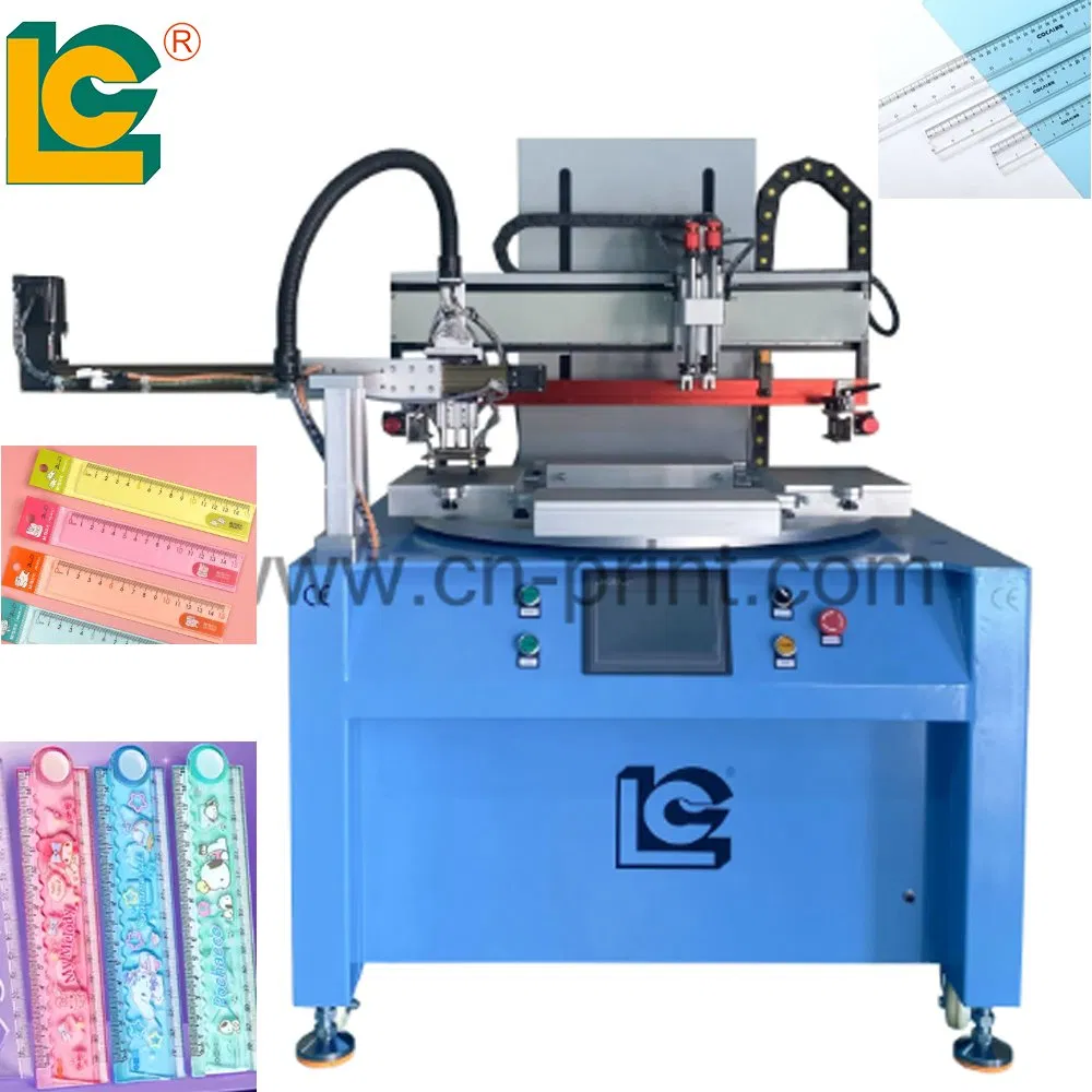 LC Brand Semi Auto Rotary Flat Silk Screen Printing Machine for Plastic Lid / Phone Case / Detection Sheet