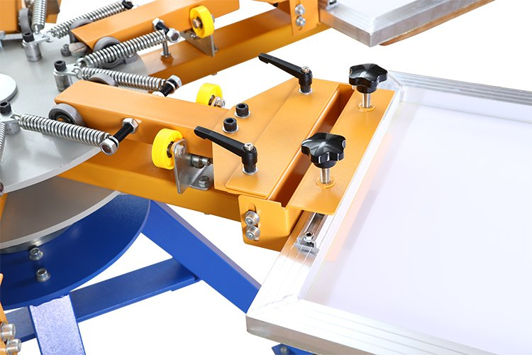 Double Carousel Manual Silk Screen Printing 4 Color 4 Print Bed Equipment for Flat Items