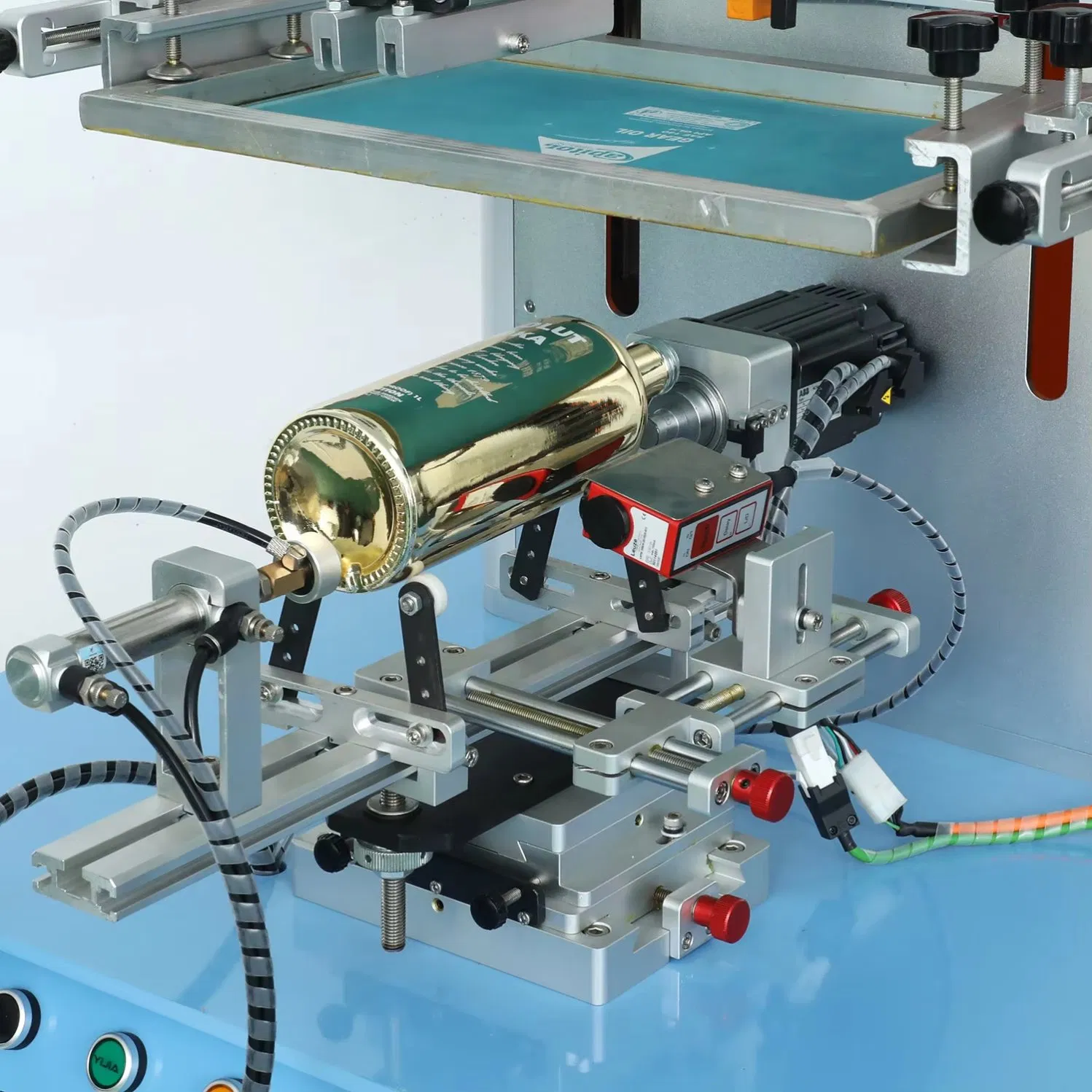 LC Automatic Screen Printing Machine for Bubble Tea Cups, Plastic Cups &amp; Glass Bottles Rotary Flatbed Printer for Cylindrical Containers