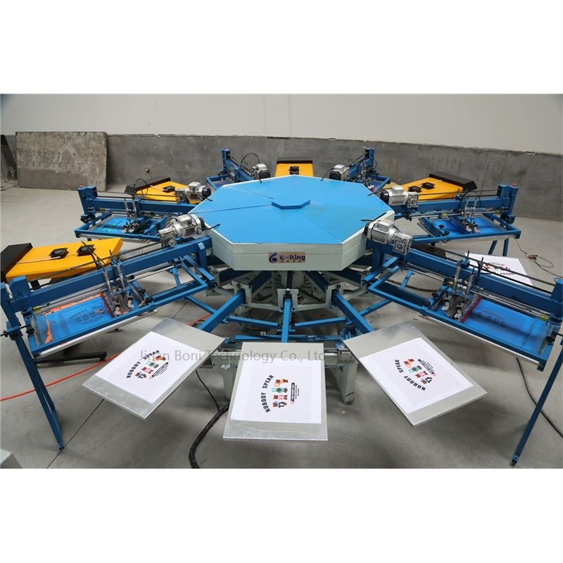 T-Shirt Textile 6 Color 6 Station T Shirt Cylindrical Carousel Rotary Cheap Manual Silk Screen Printing Machine Prices for Sale