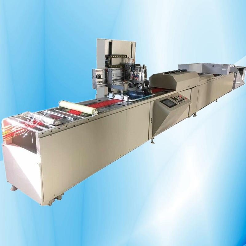 Automatic Zipper Lanyard Nylon Taffeta Cotton Tape 2 Colour Flat to Roll Textile Screen Printing Machine