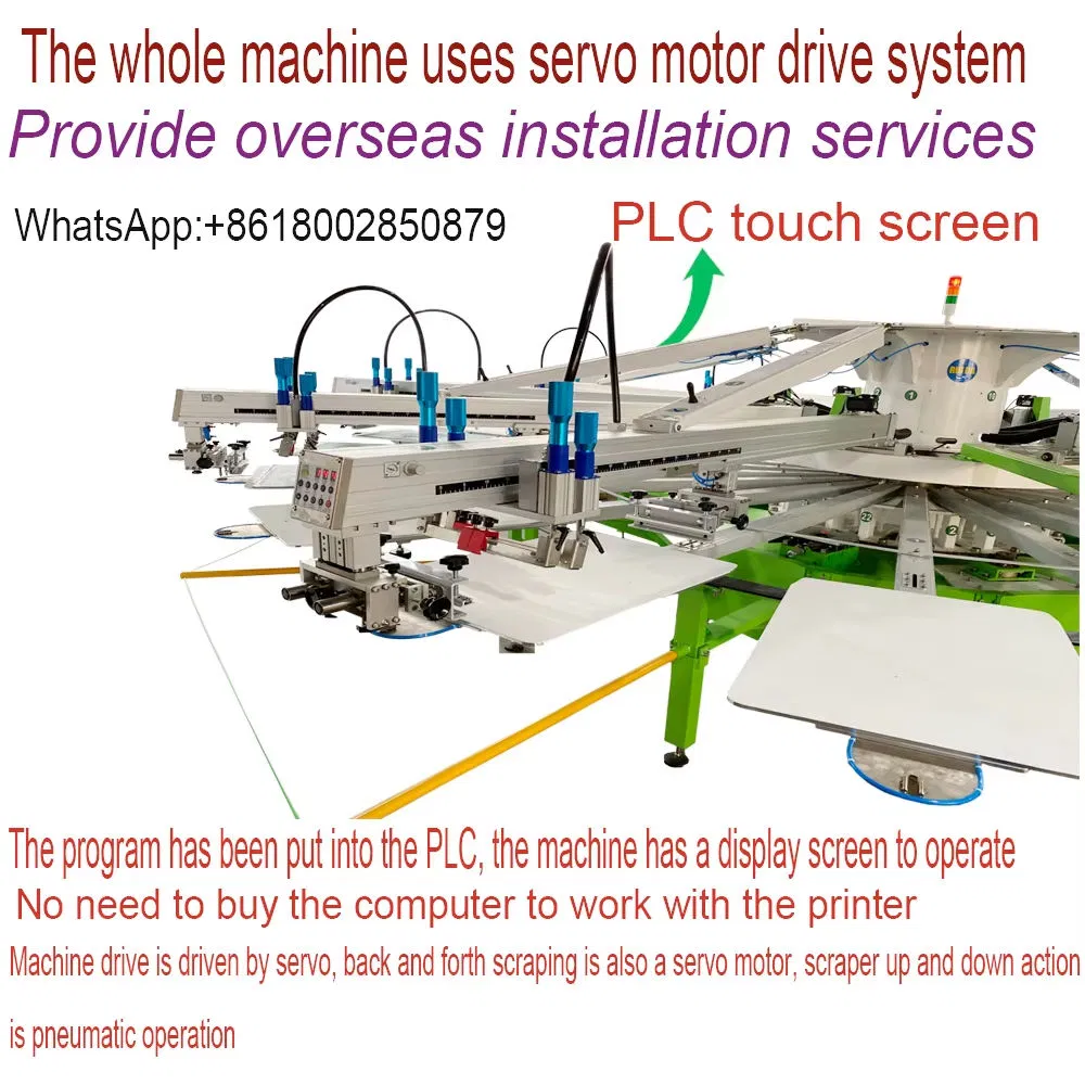 Nm1022 Automatic 10 Color 22 Stations Rotary Screen Printing Octopus Screen Printing Equipment Machine for T-Shirt
