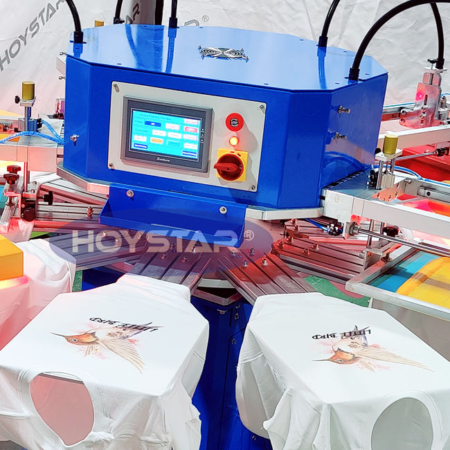 4color Rotary Screen Printing Machine for Tshirt Nonwoven Bag Screen Printer Kraft Paper Bag Impression Maquina Serigrafica Fabric Textile Silk Printing Machine