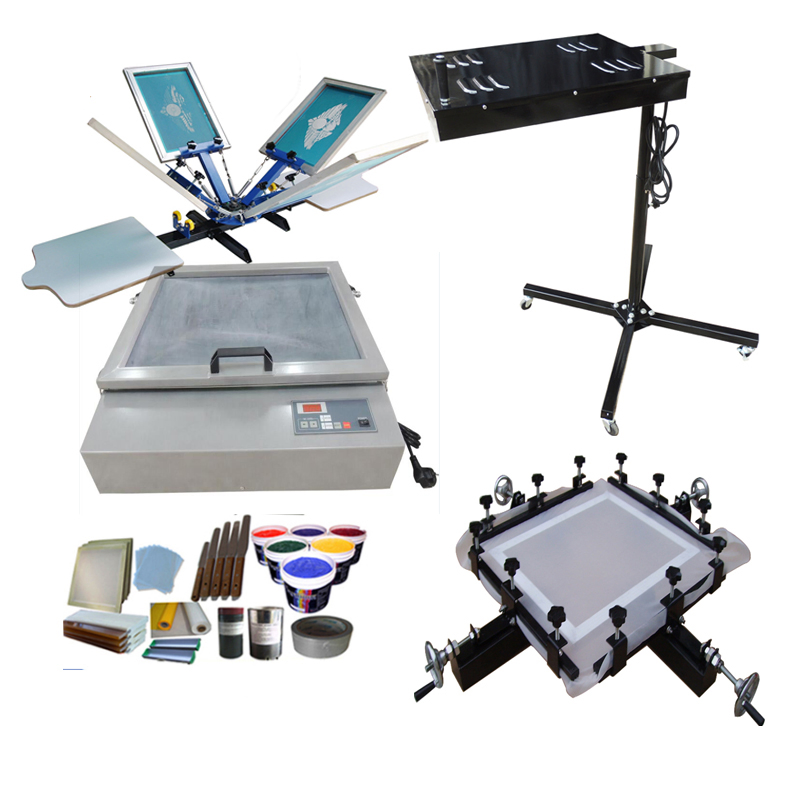 Manual Rotary Table Top Screen Printer Screen Printing Machine Station T-Shirt Single-Rotary Press Silk 4 Color 2 Provided 35