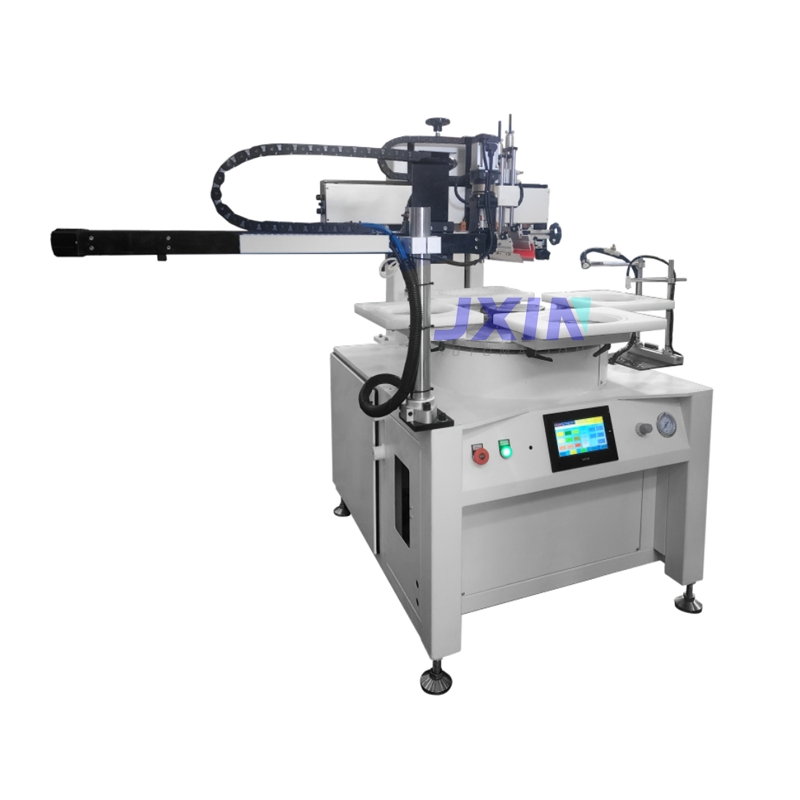 High Speed 1-Color Automatic Silk Rotary Screen Printing Machine for Cosmetic Cream Lid decoration Printing