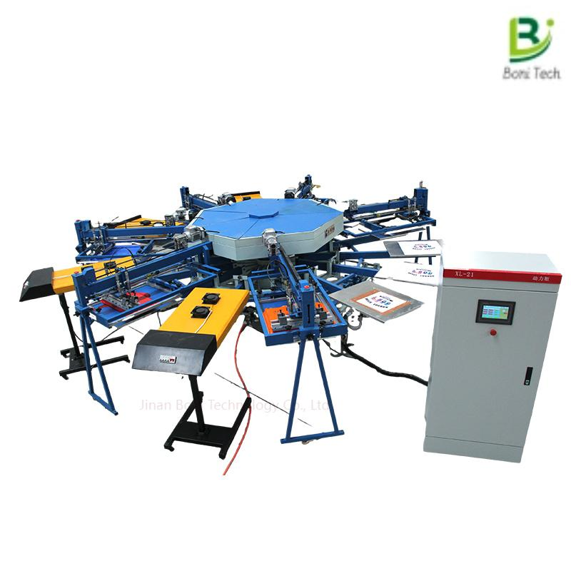 Hot Selling T Shirt Screen Printing Machine 8 Color 8 Station Textile Screen Printing Machine Price
