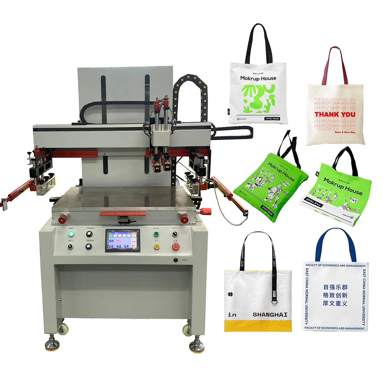 Functional Semi-Automatic Flatbed Screen Printing Machine for Flat Bags Plastic Sheets Badges