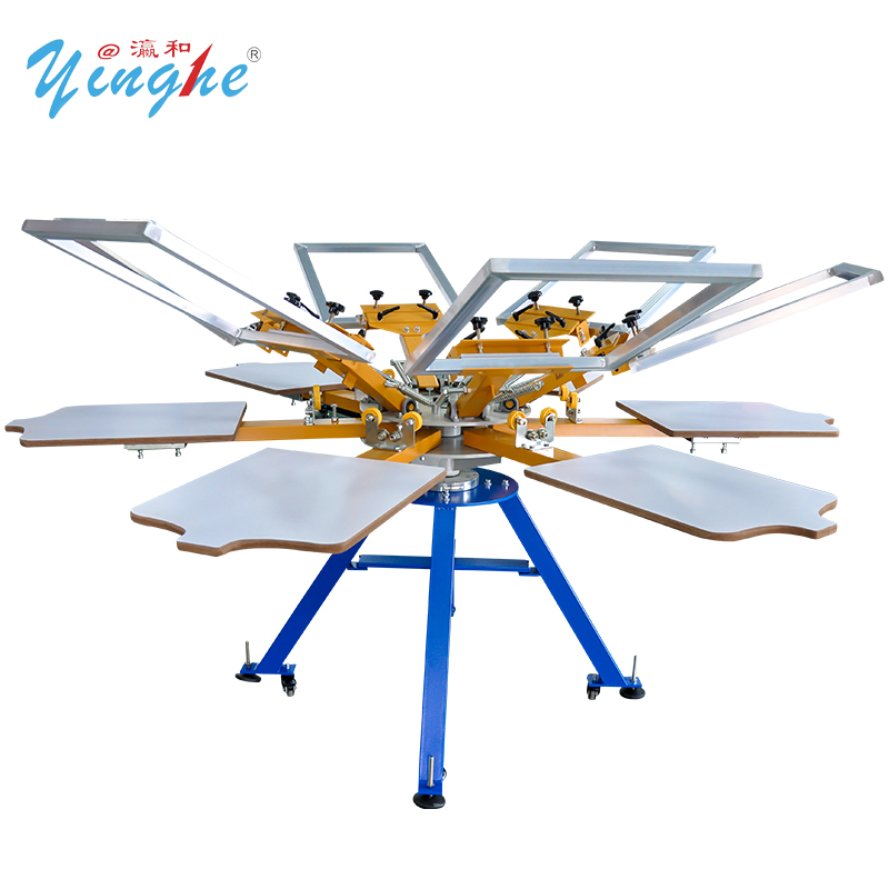 Yinghe Factory Price Mult-Color Manual 6 Colors 6 Stations T-Shirt Silk Textile Screen Printing Machine