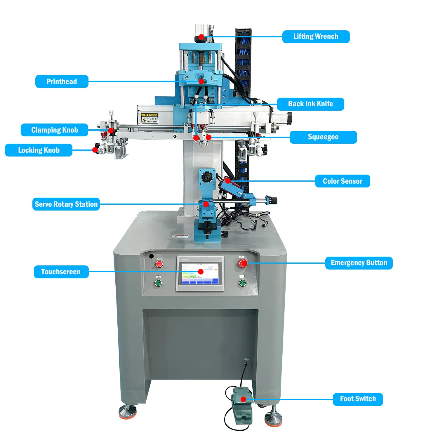 Industrial Semi-Automatic Cups Screen Printing Machine for Plastic Bottles Glass Tubes