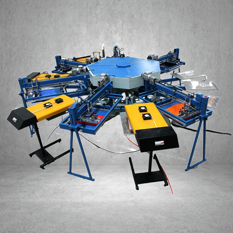 Octopus Automatic Rotary Round Screen Printing Machine for T Shirt