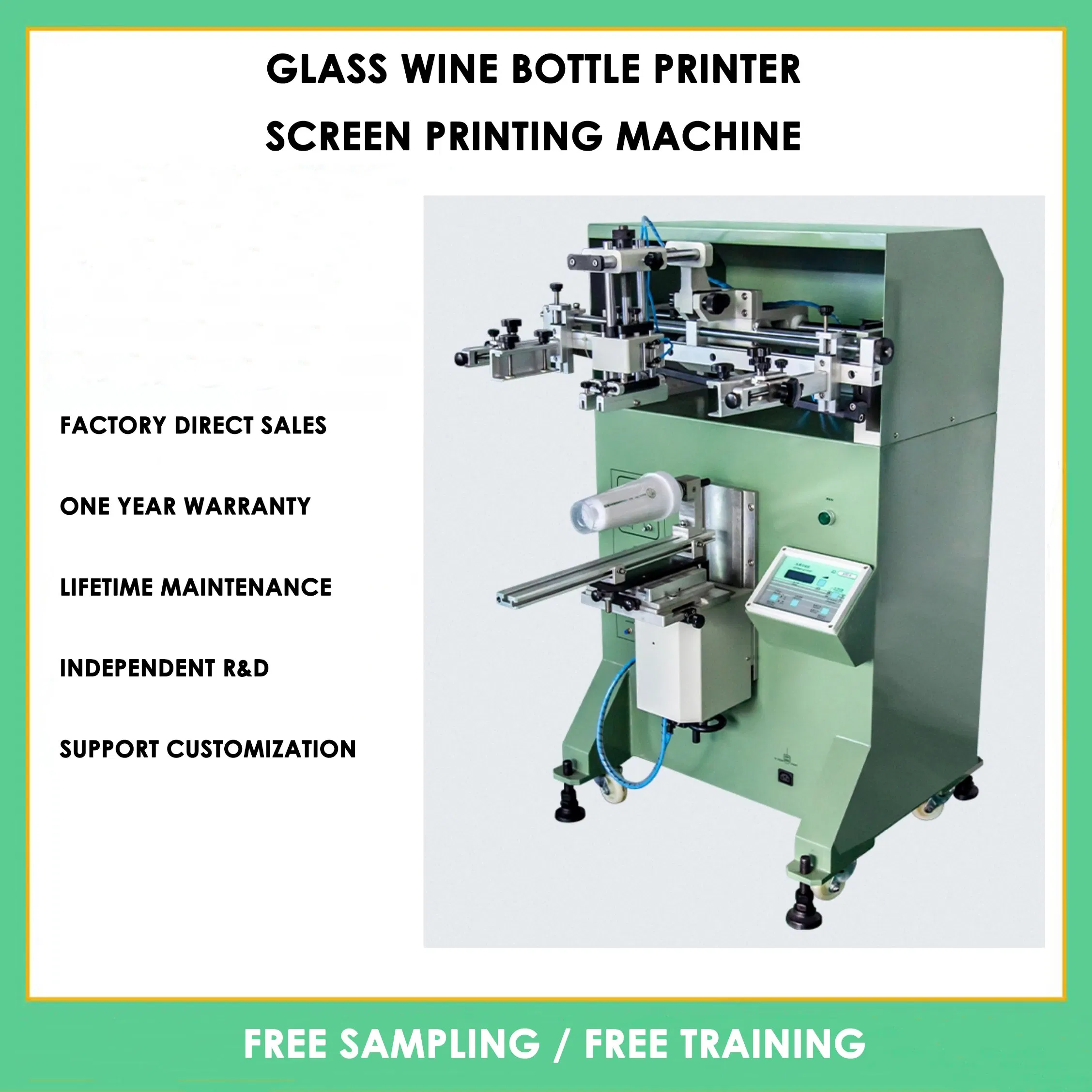 Semi Automatic Glass Wine Bottle Printer Screen Printing Machine