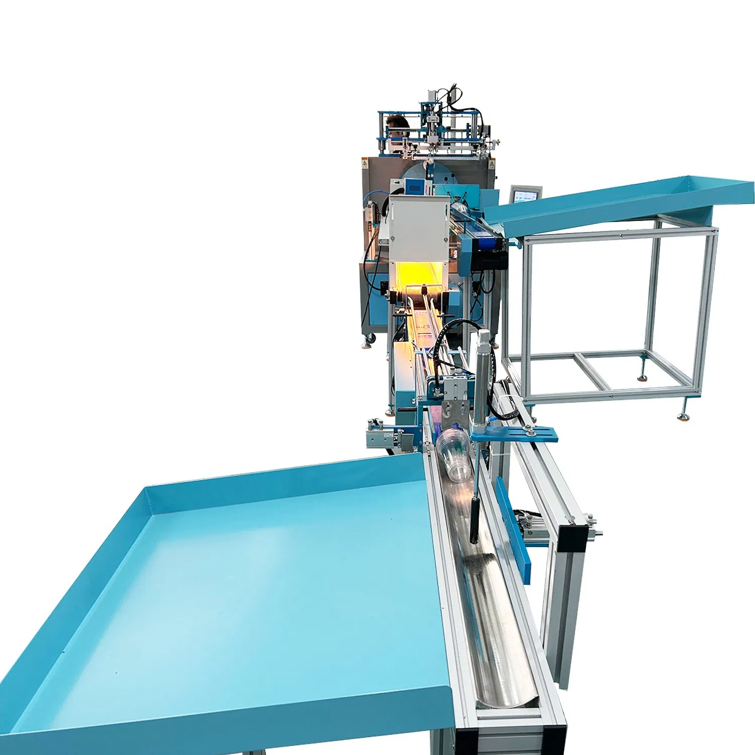 Fully Automatic 1-Color Screen Printing Machine for Milk Tea Disposable Coffee Cups with Feeding System