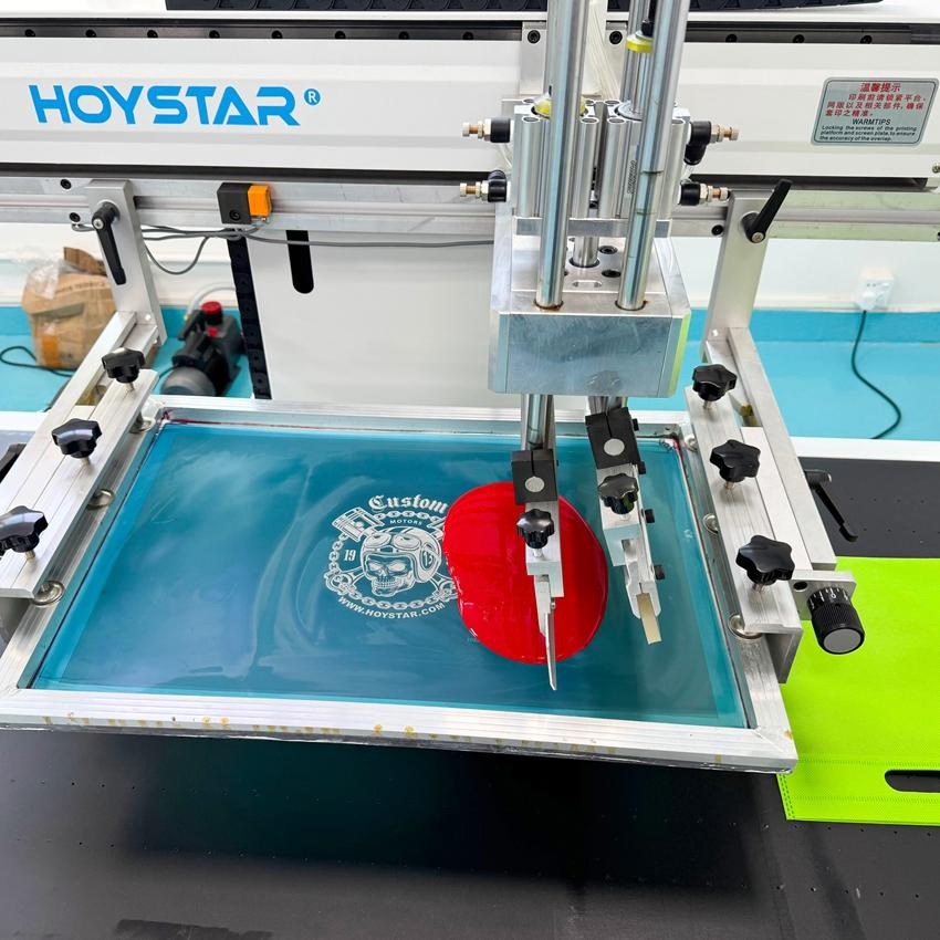 Flatbed 1 Color Screen Printing Machine with Conveyor Belt Table for Non Woven Bags