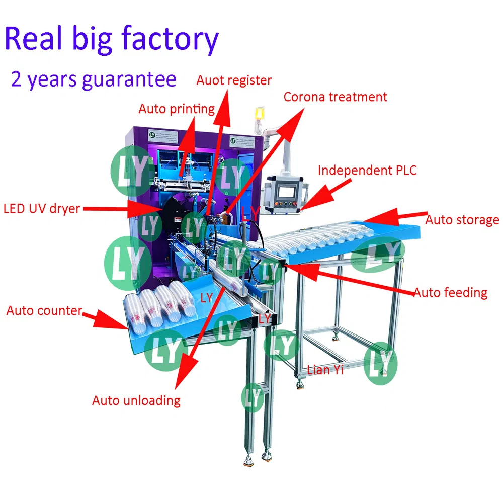 Plastic Glass Auto Printing Machine Plastic Glass Cup Logo Screen Printing Machine