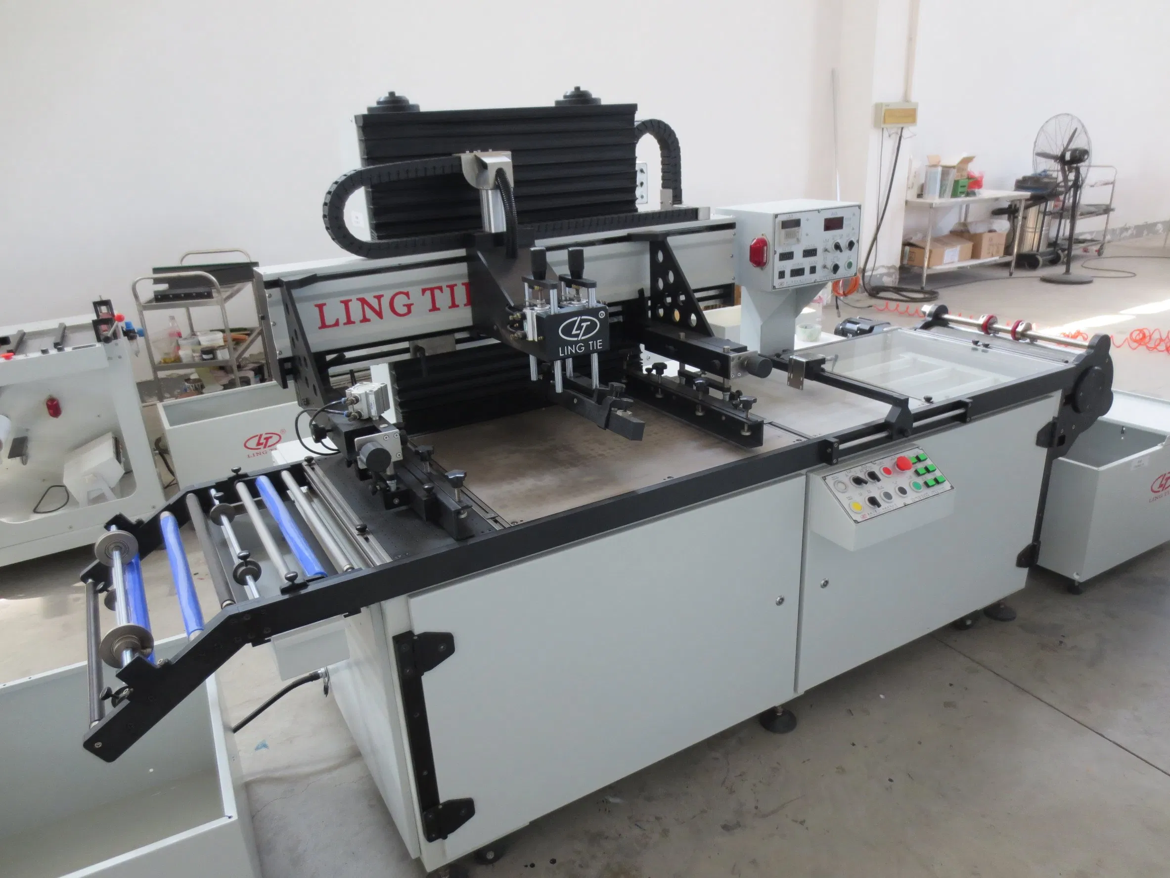 Automatic Fabric Ribbon Roll to Roll Screen Printer Textile Label Screen Printing Machine