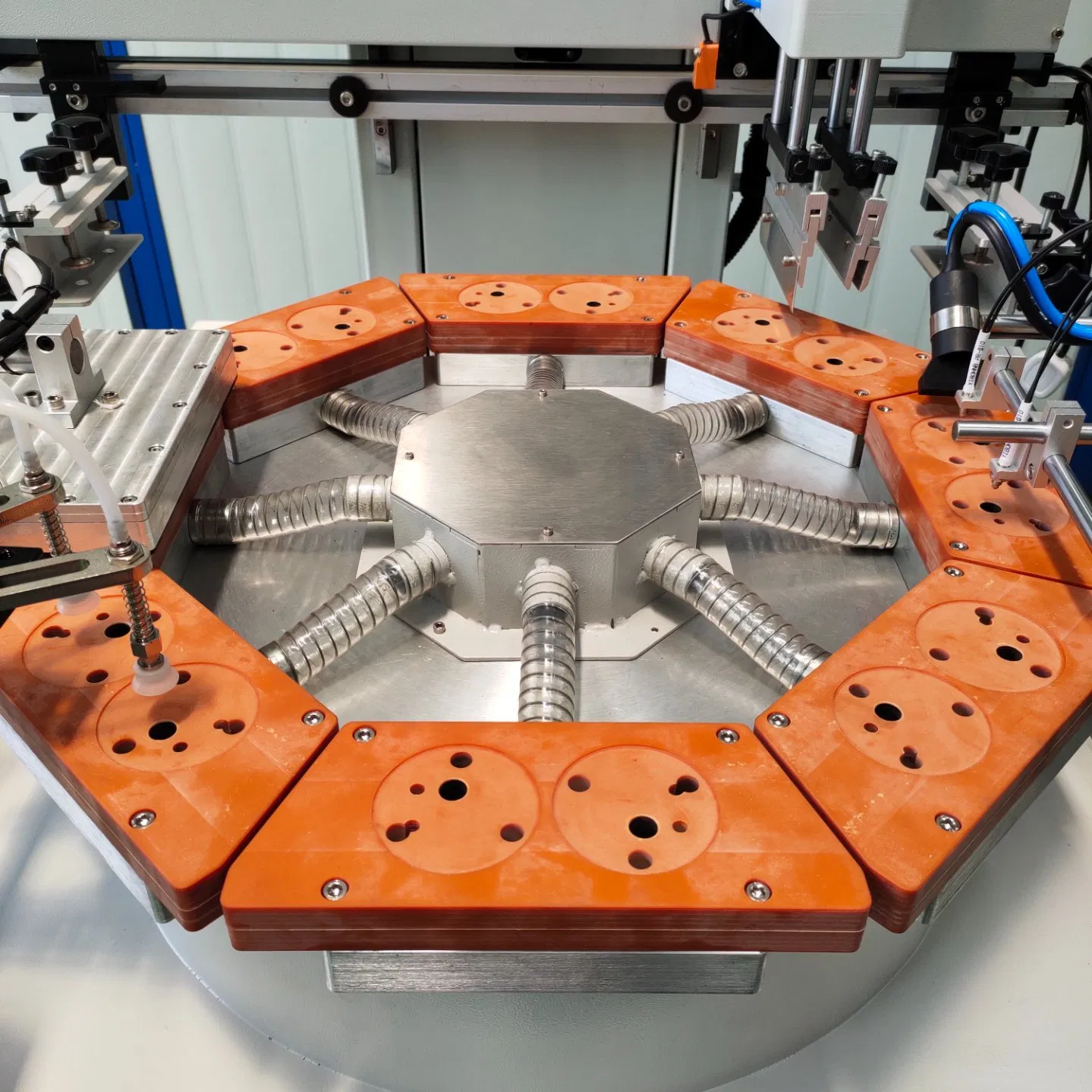 High Speed 1-Color Automatic Silk Rotary Screen Printing Machine for Cosmetic Cream Lid decoration Printing