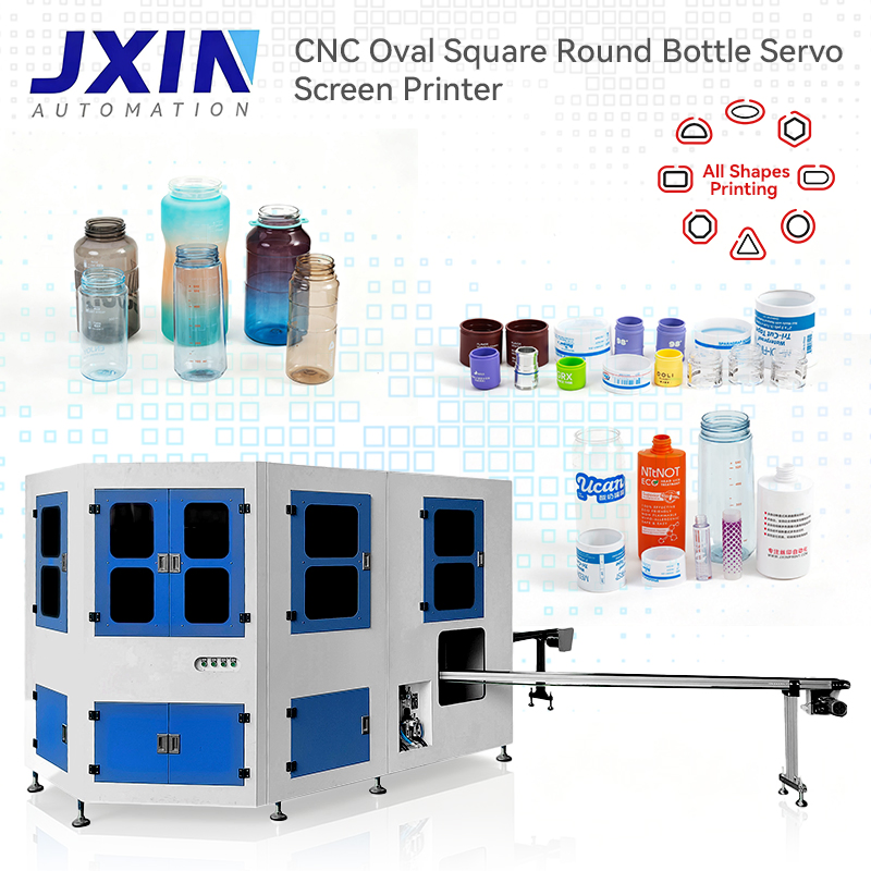 High-Speed Two Color Full Automatic Silk Screen Printing Machine for Cosmetic Glass Plastic Bottles Jar Container with LED UV Curing