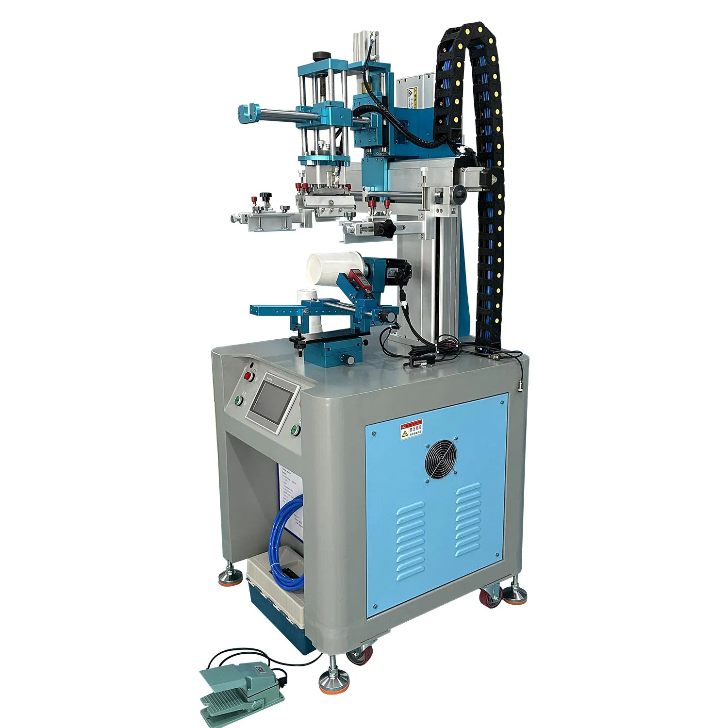 Semi Automatic Cylinder Color-Registered Screen Printing Machine for Paper Plastic Cups Bottles with Color Sensor