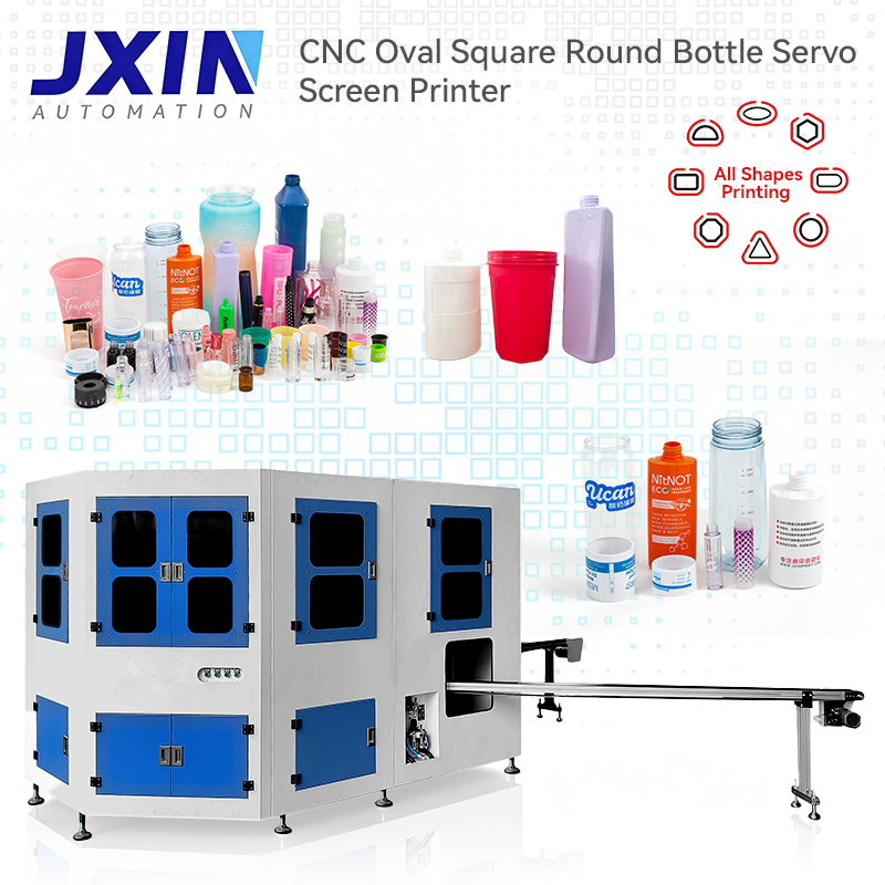 High-Speed Two Color Full Automatic Silk Screen Printing Machine for Cosmetic Glass Plastic Bottles Jar Container with LED UV Curing