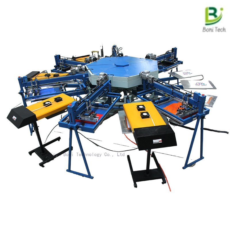 Hot Selling T Shirt Screen Printing Machine 8 Color 8 Station Textile Screen Printing Machine Price