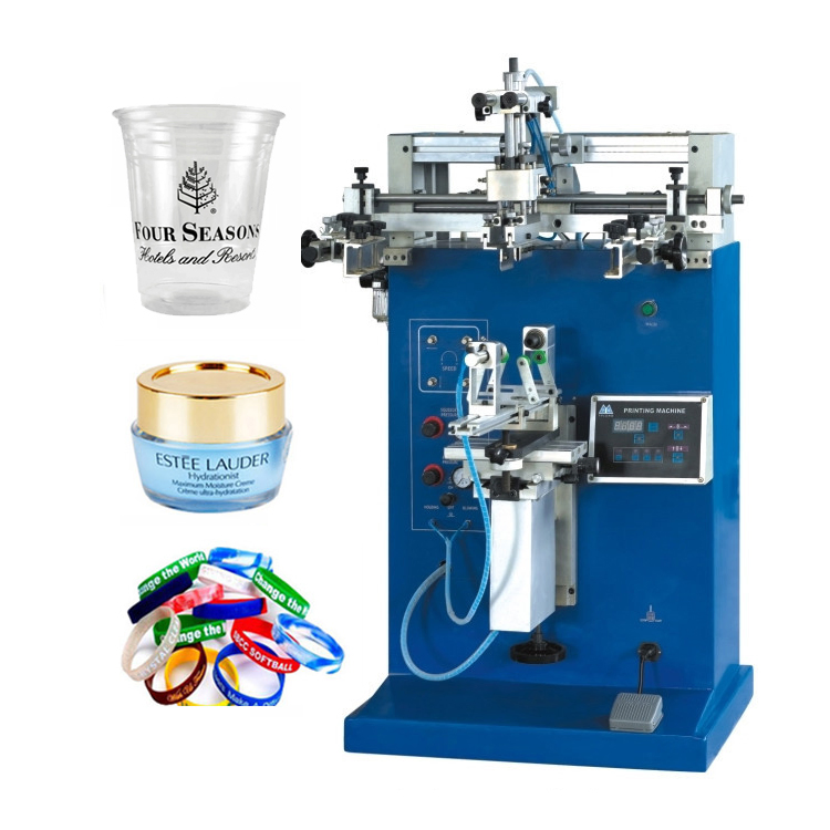 Semi Automatic Cylindrical Silicone Wristband/Bottle Cup Mug Cylinder Screen Printing Machine /Silk Screen Printer for Sale
