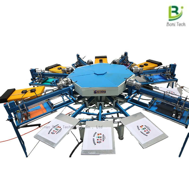 Hot Selling T Shirt Screen Printing Machine 8 Color 8 Station Textile Screen Printing Machine Price