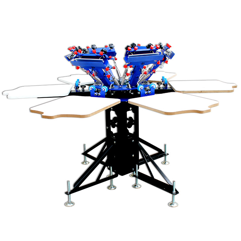6 Color 6 Station Manual Textile Screen Printing Machine Garment Screen Pinter