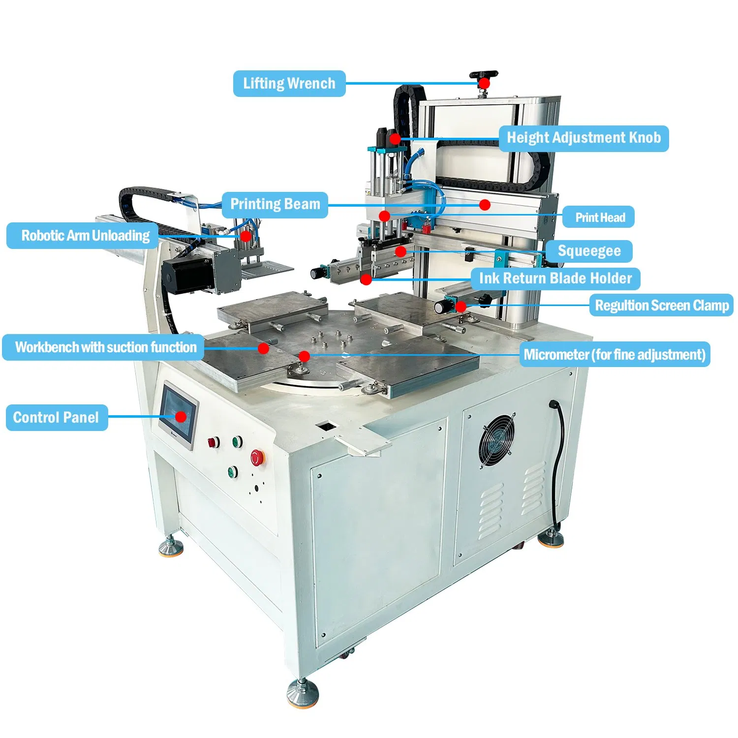 Hot-Seller 4-Station Rotary Screen Printing Machine for Ruler Thermometers and License Plates