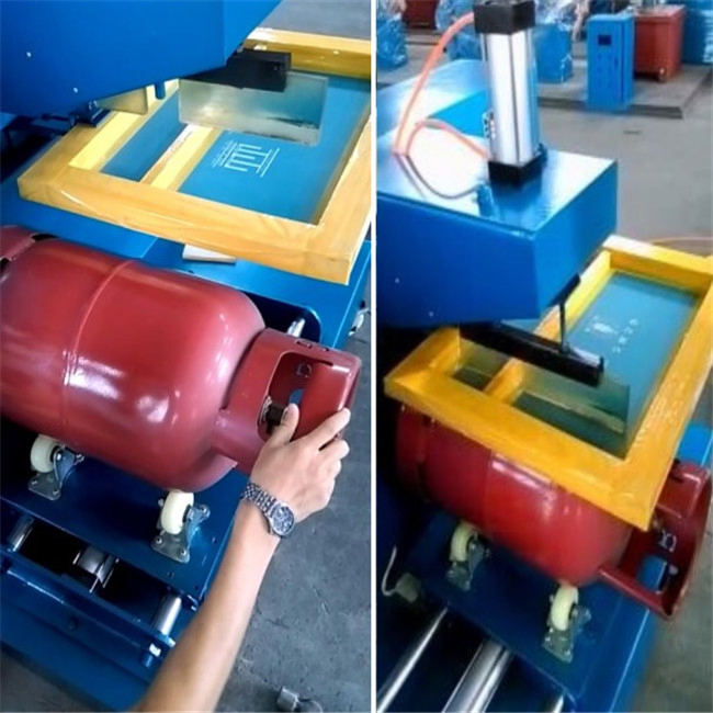 LPG Gas Cylinder Silk Screen Words Logo Printing Machine Manufacture
