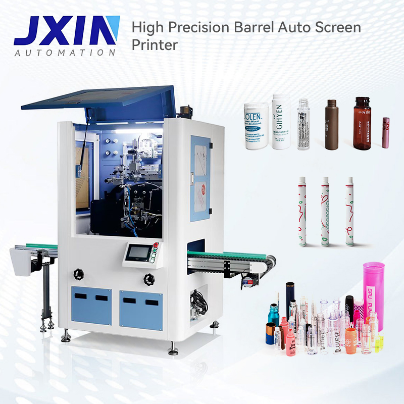 High Precision Cosmetic Plastic Tube Bottles Auto Screen Printing System with Flame Treatment and UV System