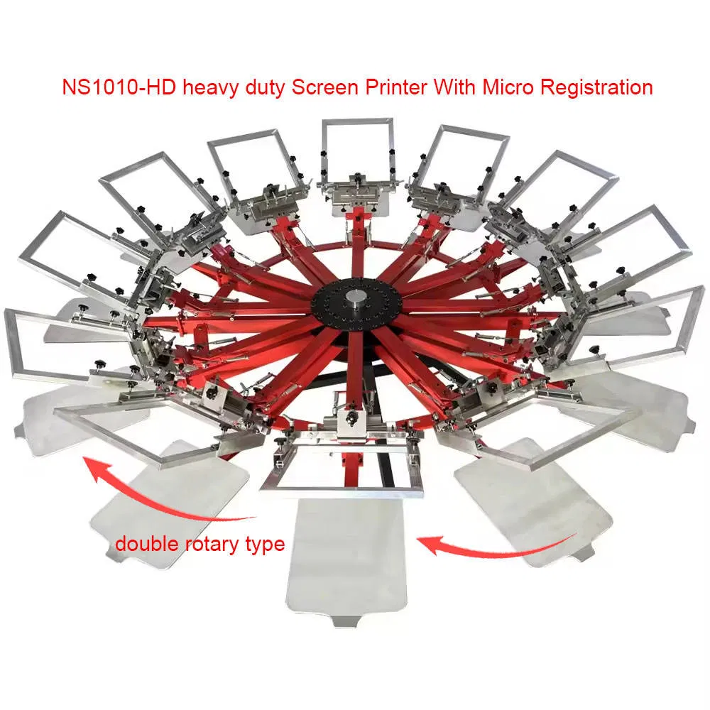 Ns1010-HD New Serigraphy Manual T-Shirt Screen Printing Machine Multicolor with 10 Colors 10 Stations Easy to Operate CE Certified
