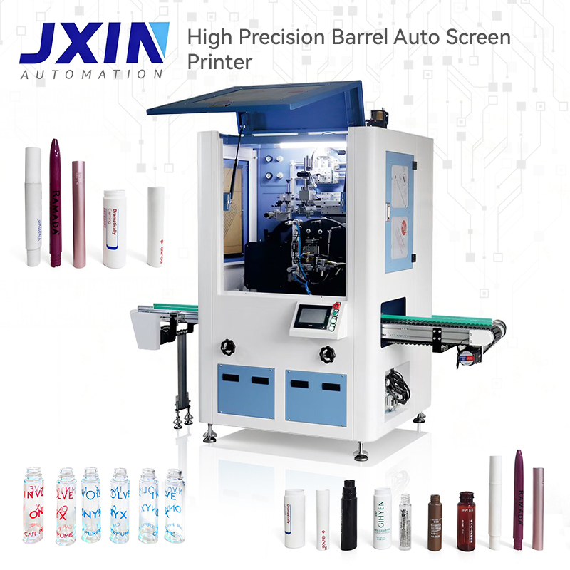 High Precision Cosmetic Plastic Tube Bottles Auto Screen Printing System with Flame Treatment and UV System