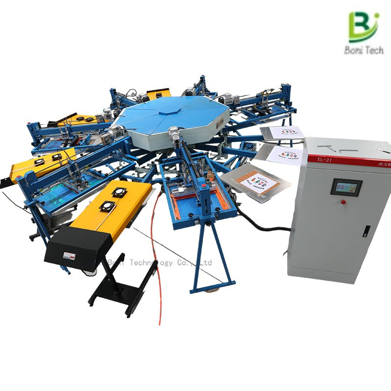 Hot Selling T Shirt Screen Printing Machine 8 Color 8 Station Textile Screen Printing Machine Price