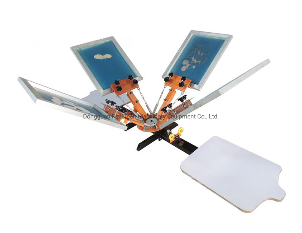Manual Multi Colors 4 Colors 2 Station T-Shirt Textile Garments Cloth Screen Printing Machine