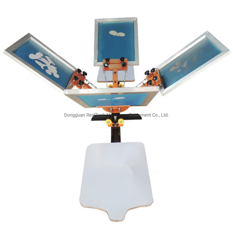 Manual Multi Colors 4 Colors 2 Station T-Shirt Textile Garments Cloth Screen Printing Machine