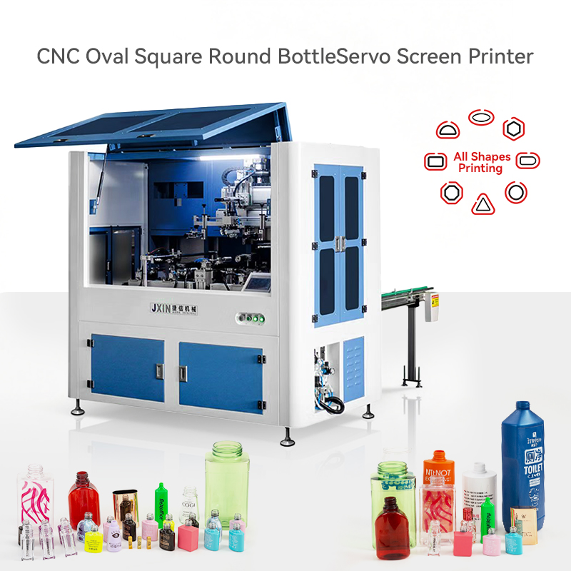 Oval Round Square Bottle 2 3 4 Color Oval Glass Bottle Plastic Cup Full Automatic Screen Printing Machine with LED UV Drying System