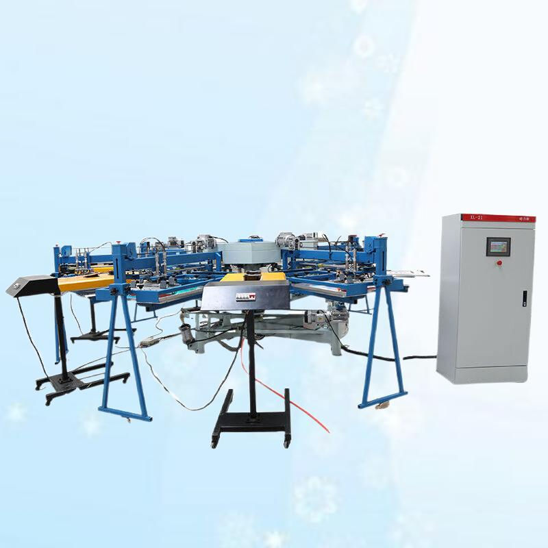New Product Octopus 4 Color 13 Station Automatic T-Shirt Screen Printer Equipment with 4PC Flash Dryer