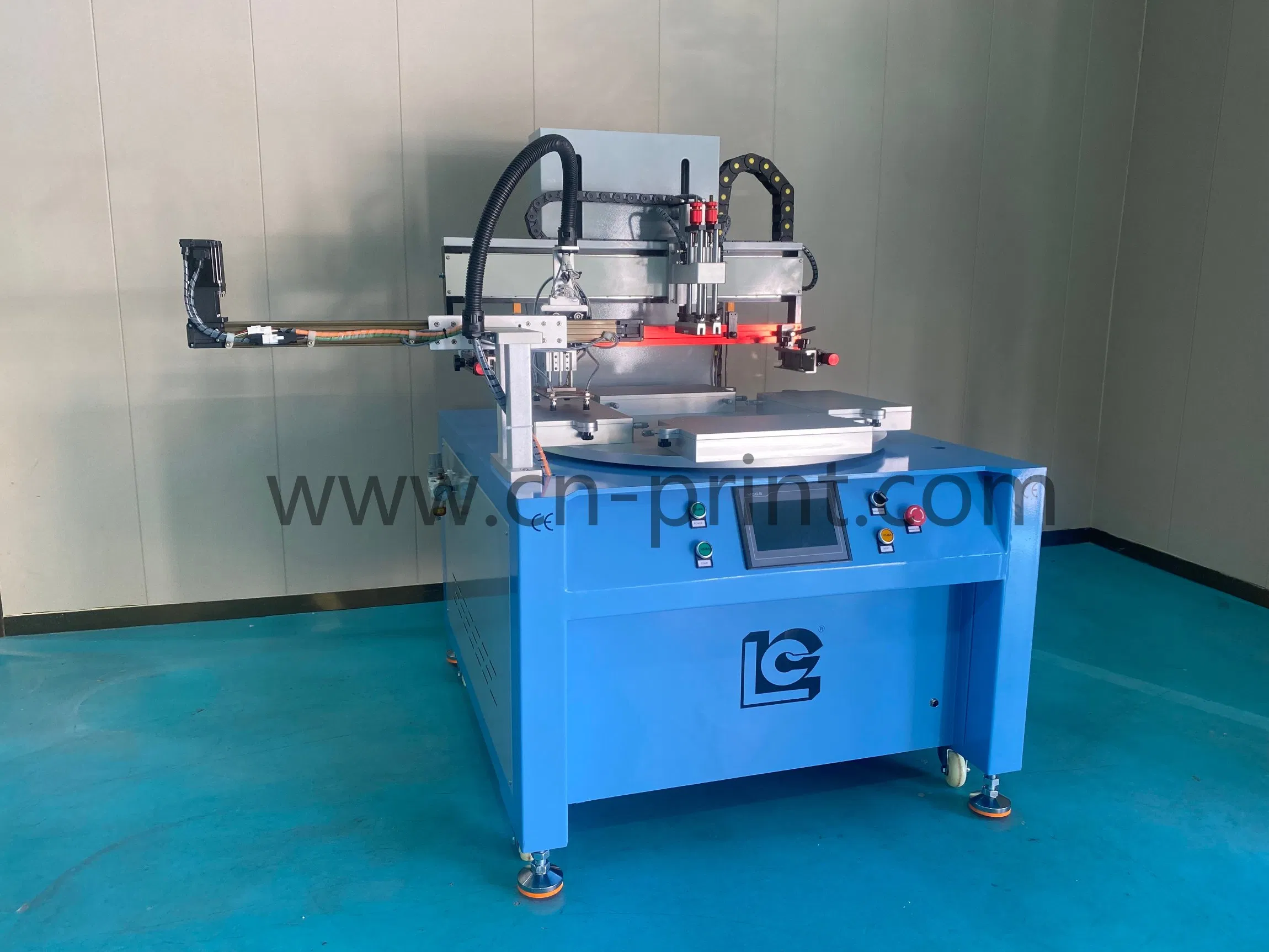 LC Brand Semi Auto Rotary Flat Silk Screen Printing Machine for Plastic Lid / Phone Case / Detection Sheet