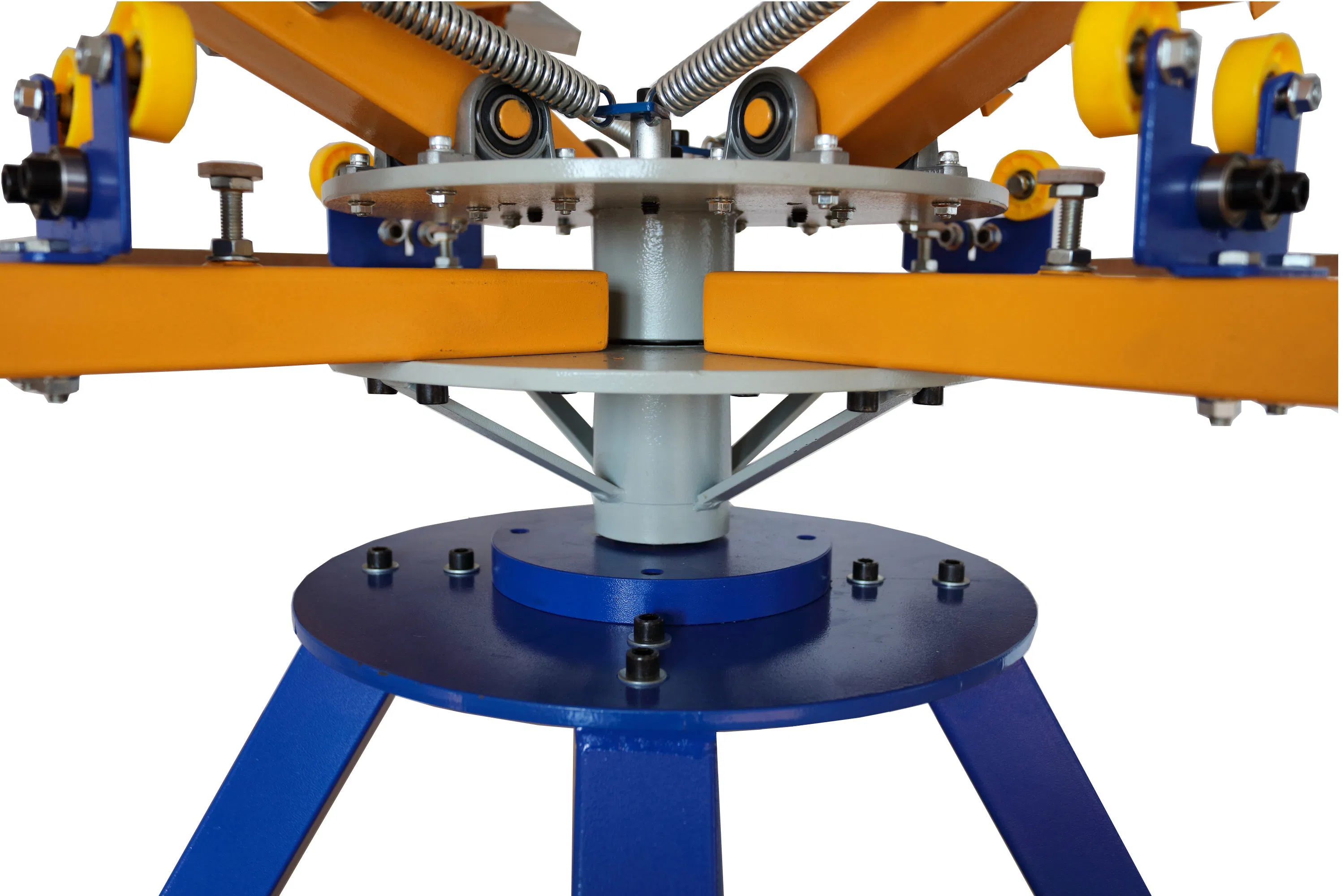 Double Carousel Manual Silk Screen Printing 4 Color 4 Print Bed Equipment for Flat Items