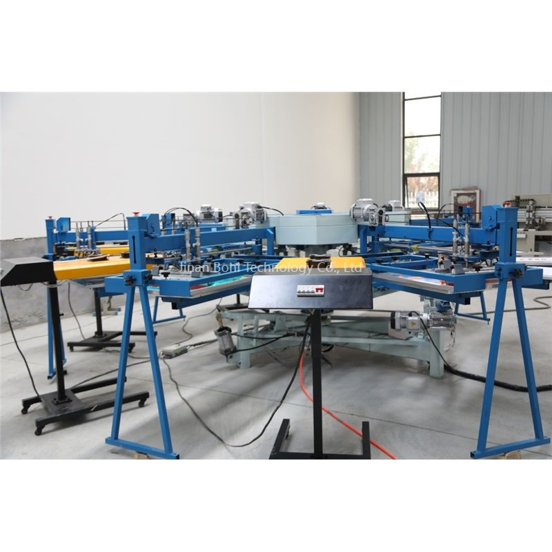 Carousel 4 Color 10 Station Serigrafia Automatic T-Shirt Screen Printer Equipment with 4PC Flash Dryer &a Air Compressor