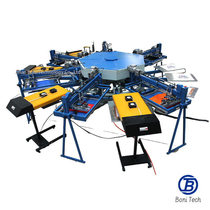 Carousel Flatbed Oval Automatic Print Big Screen Printing Machine for T Shirt